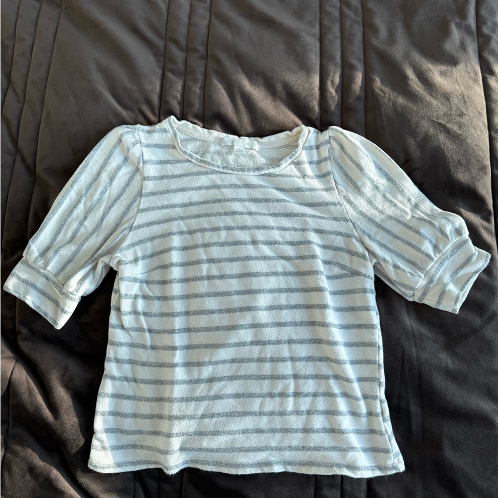 Striped Kids Top - Blue and White.